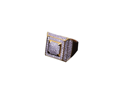 Iced out Micro Pave Rectangle Ring